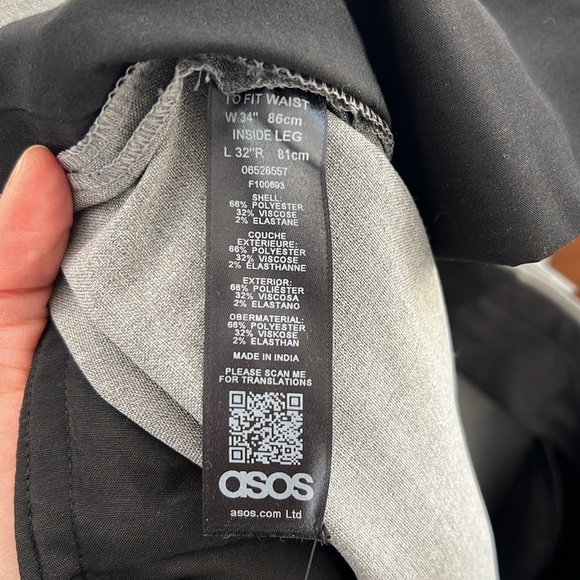 ASOS Design Slim Smart Dress Pants in Gray W34 L32 - Picture 12 of 12